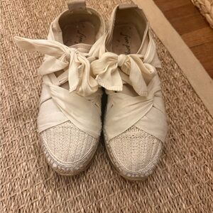 Free People Cream Espadrilles